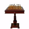 Schachensemble "Arabic Style" Schachtisch aus Holz und Messing & Schachfiguren aus Metall und Holz