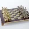 Schachensemble "Bogenschützen VIII" Großes Schachset Gold/Silber & Schachbrett Rot/Gold