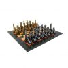 Schachensemble "Ägypten" Schachbrett aus Ahornholz & Schachfiguren aus Metall Massiv