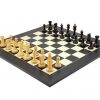 Schachensemble "Alter Englischer Stil II" Schachbrett aus Ahornholz & Schachfiguren aus Ebenholz