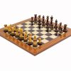 Schachensemble "Burnt" Schachbrett aus Anegre- und Rosenholz & Schachfiguren aus Buchsbaumholz