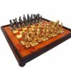 Schachensemble "Cäsar II" Schachbrett aus Bruyère-Holz mit Standfüßen & Schachfiguren aus Metall Massiv