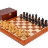 Schachensemble "Championship II" Schachbrett aus Mahagoni und Ahorn