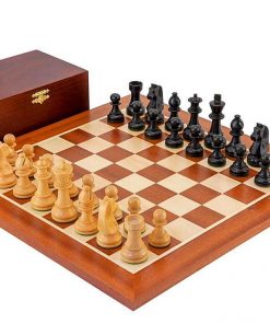 Schachensemble "Championship II" Schachbrett aus Mahagoni und Ahorn