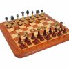 Schachensemble "Classic II" Schachbrett aus Rosenholz und Ahorn Glänzend & Schachfiguren aus Metall und Holz Massiv