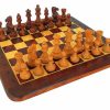 Schachensemble "Classic IV" Schachbrett aus goldenem Rosenholz und Ahorn & Schachfiguren aus goldenem Rosenholz Massiv
