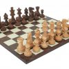 Schachensemble "Classic VII" Schachbrett und Schachfiguren aus vergoldetem Rosenholz