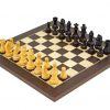 Schachensemble "Classic Wenge" Schachbrett aus Wenge und Ahorn & Schachfiguren aus ebonisiertem Buchsbaum