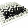 Schachensemble "Elegant Modern" Griechisches Schachbrett aus Holz und Schachfiguren aus Holz Massiv Lackiert