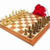 Schachensemble "Jacob Knight" Schachbrett aus Ahorn- und Mahagoniholz