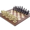 Schachensemble "Königliche Wappentiere" Schachbrett aus Rosen- und Ahornholz & Schachfiguren aus Kunstharz