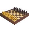 Schachensemble "Königstor" Schachbrett aus Ahornholz & Schachfiguren aus Rosenholz