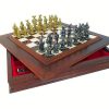 Schachensemble "Landsknechte" Schachbrett aus Massivholz mit Aufbewahrungsfach