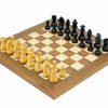Schachensemble "Luxus II" Schachbrett aus Nussbaumholz & Schachfiguren aus ebonisiertem Buchsbaumholz