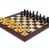 Schachensemble "Oxford Schwarz/Wengeholz" Schachbrett aus Wenge- und Ahornholz & Schachfiguren aus Buchsbaumholz