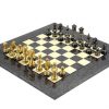 Schachensemble "Persien II" Schachbrett aus Ahornholz & Schachfiguren aus Messing Massiv