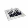Schachensemble "Pyramide Modern Weiß" Schachbrett aus Holz Massiv Lackiert Weiß & Schachfiguren aus Holz lackiert Schwarz/Weiß