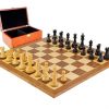 Schachensemble "Reykjavik" Schachbrett aus Nussbaum- und Ahornholz & Schachfiguren aus Ebenholz
