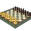 Schachensemble "Sandringham III" Schachbrett aus Ahornholz & 3x16 Schachfiguren aus Sandelholz