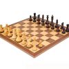 Schachensemble "Sizilianer" Schachbrett aus Ahorn- und Nussbaumholz & Schachfiguren aus Rosen- und Buchsbaumholz