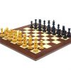 Schachensemble "Sochi" Schachbrett aus Rosen- und Ahornholz & Schachfiguren aus Ebenholz