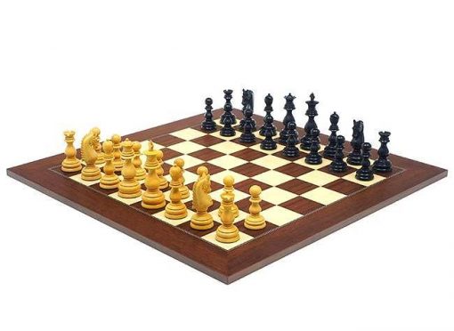 Schachensemble "Sochi" Schachbrett aus Rosen- und Ahornholz & Schachfiguren aus Ebenholz