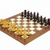 Schachensemble "Windsor Cocoa Burl" Schachbrett und Schachfiguren aus Ahorn-