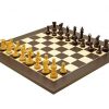 Schachensemble "Windsor III" Schachbrett aus Wenge- und Ahornholz & Schachfiguren aus Rosenholz